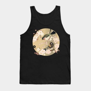 Retro Japanese Birds  Japanese Floral Art  Old Japan Birds Tank Top